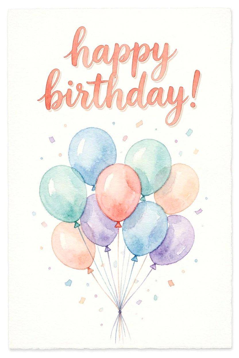 Colorful Balloons — Birthday card design