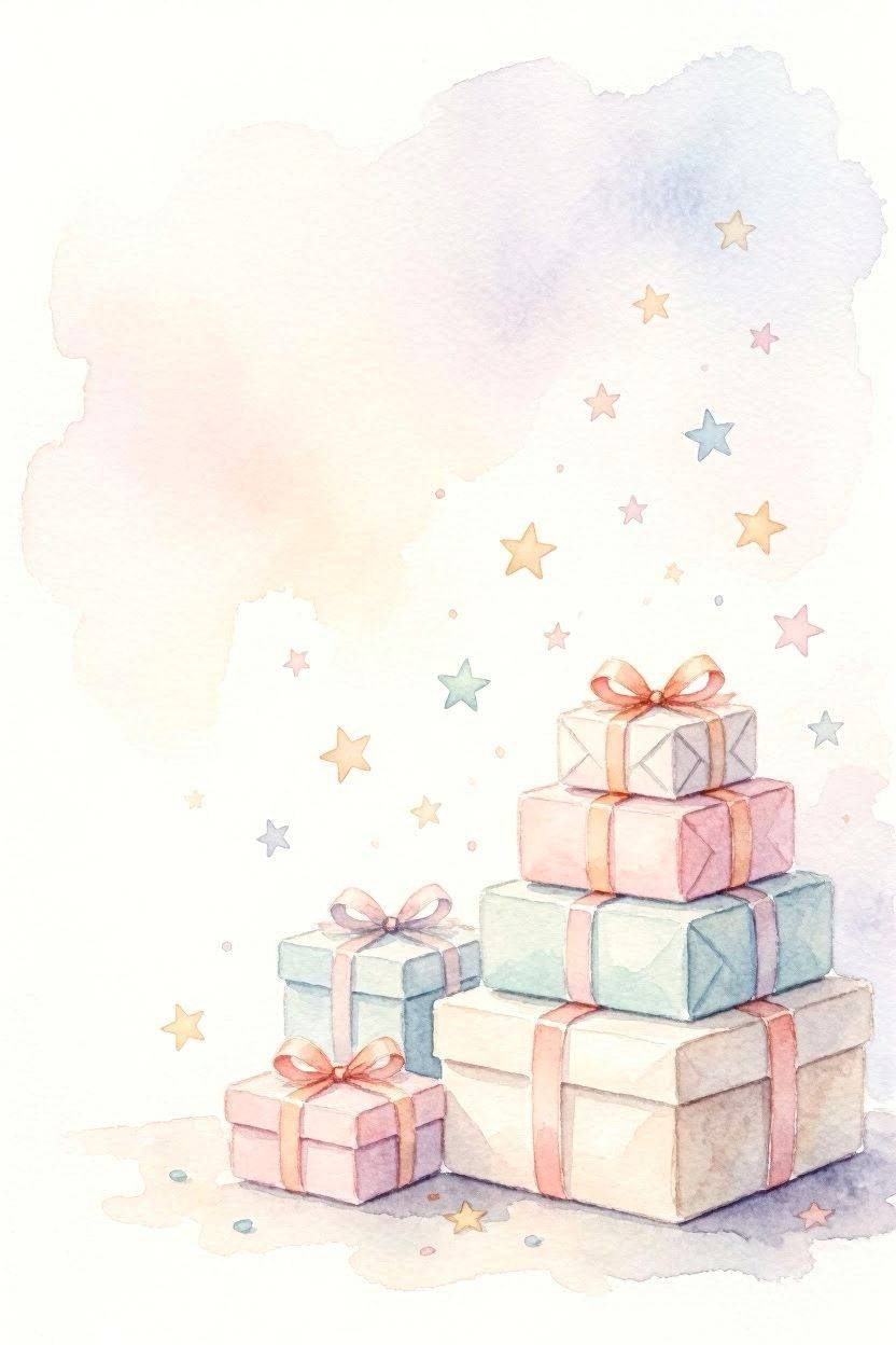 Wraped Gift Boxes — Birthday card design