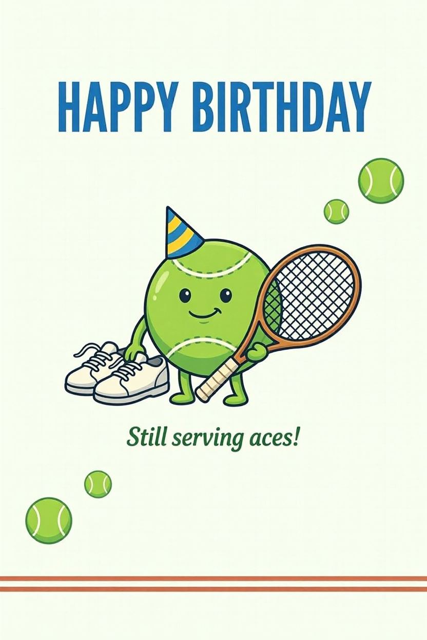 Birthday Tennis 2 — Birthday card design