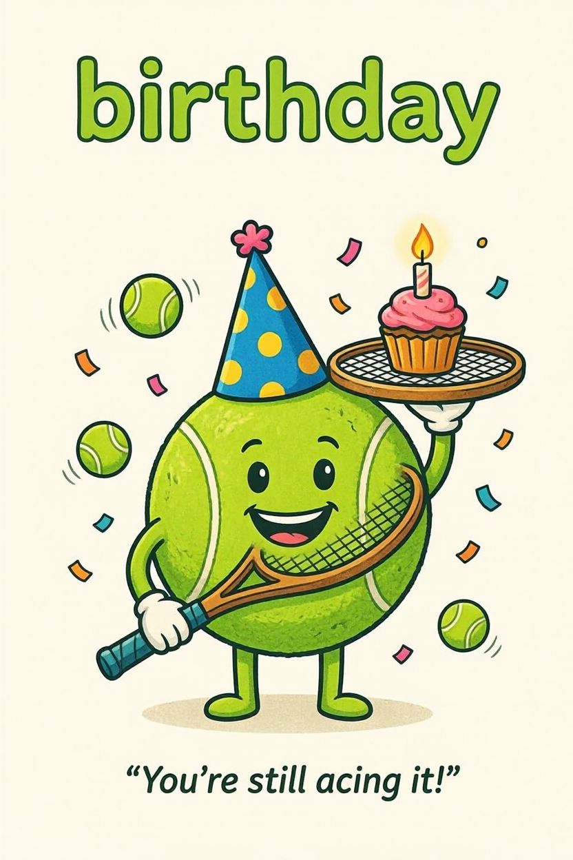 Birthday Tennis 3 — Birthday card design