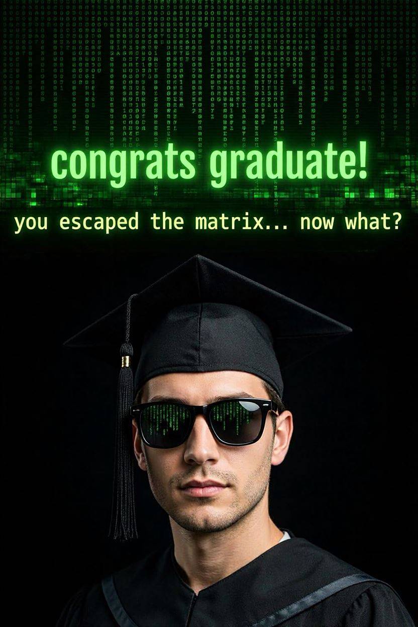 Congrats Matrix — Graduation card design