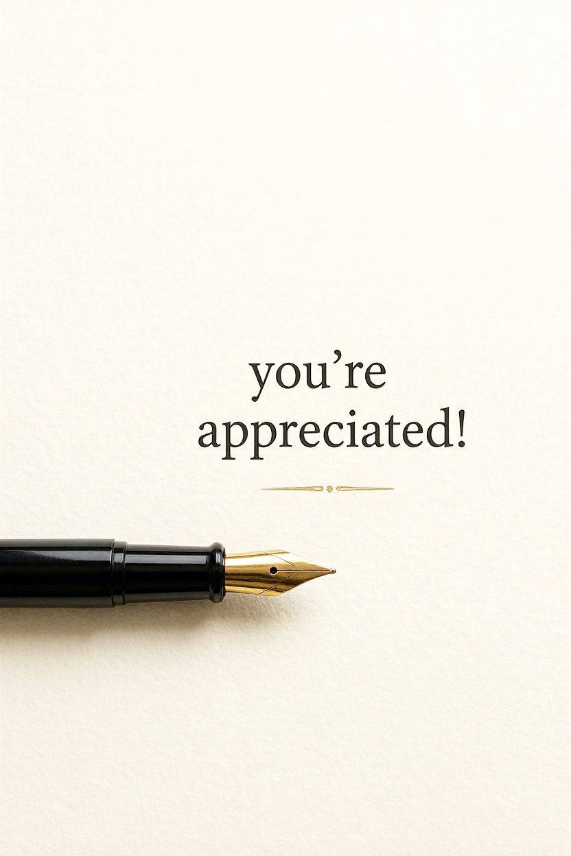 You Are Appreciated — Just A Note card design