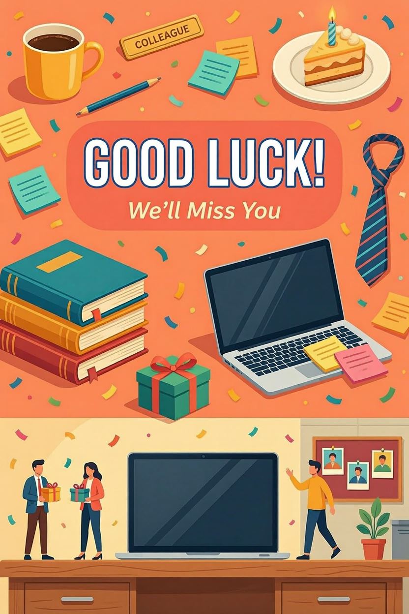Good Luck 2 — Leaving card design