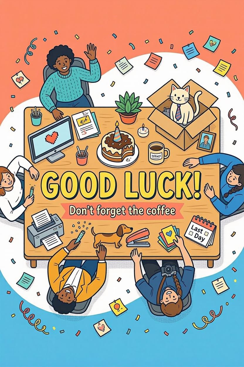 Good Luck 3 — Leaving card design