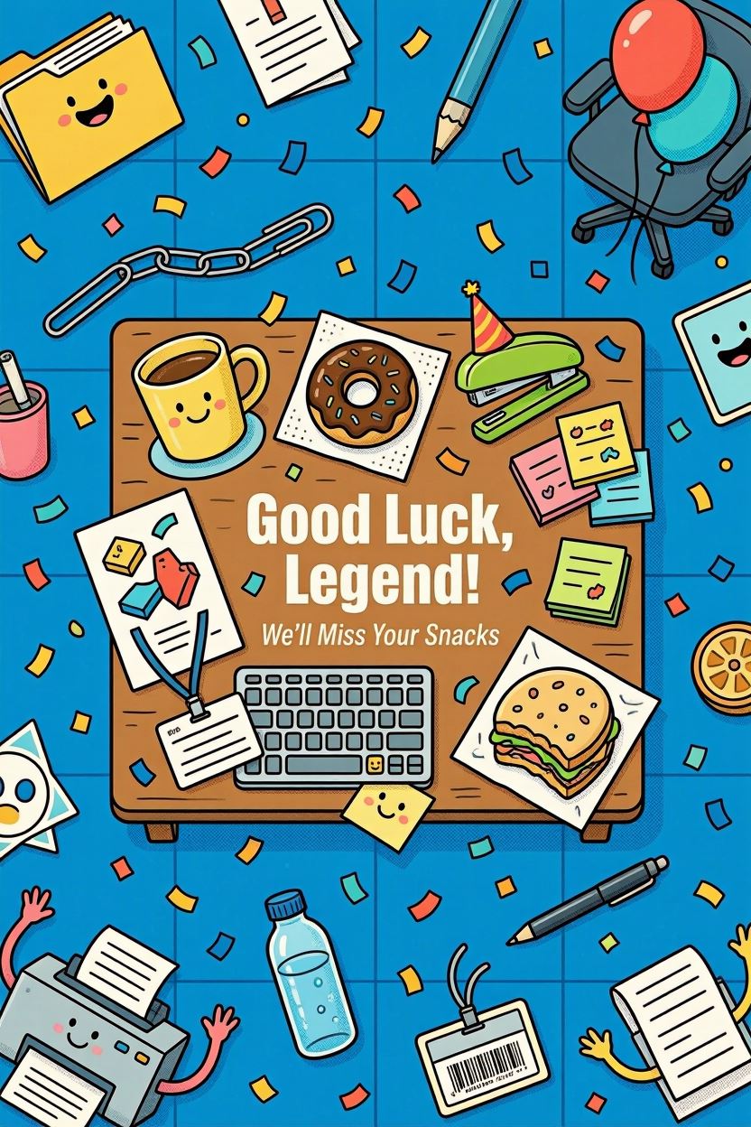 Good Luck 4 — Leaving card design