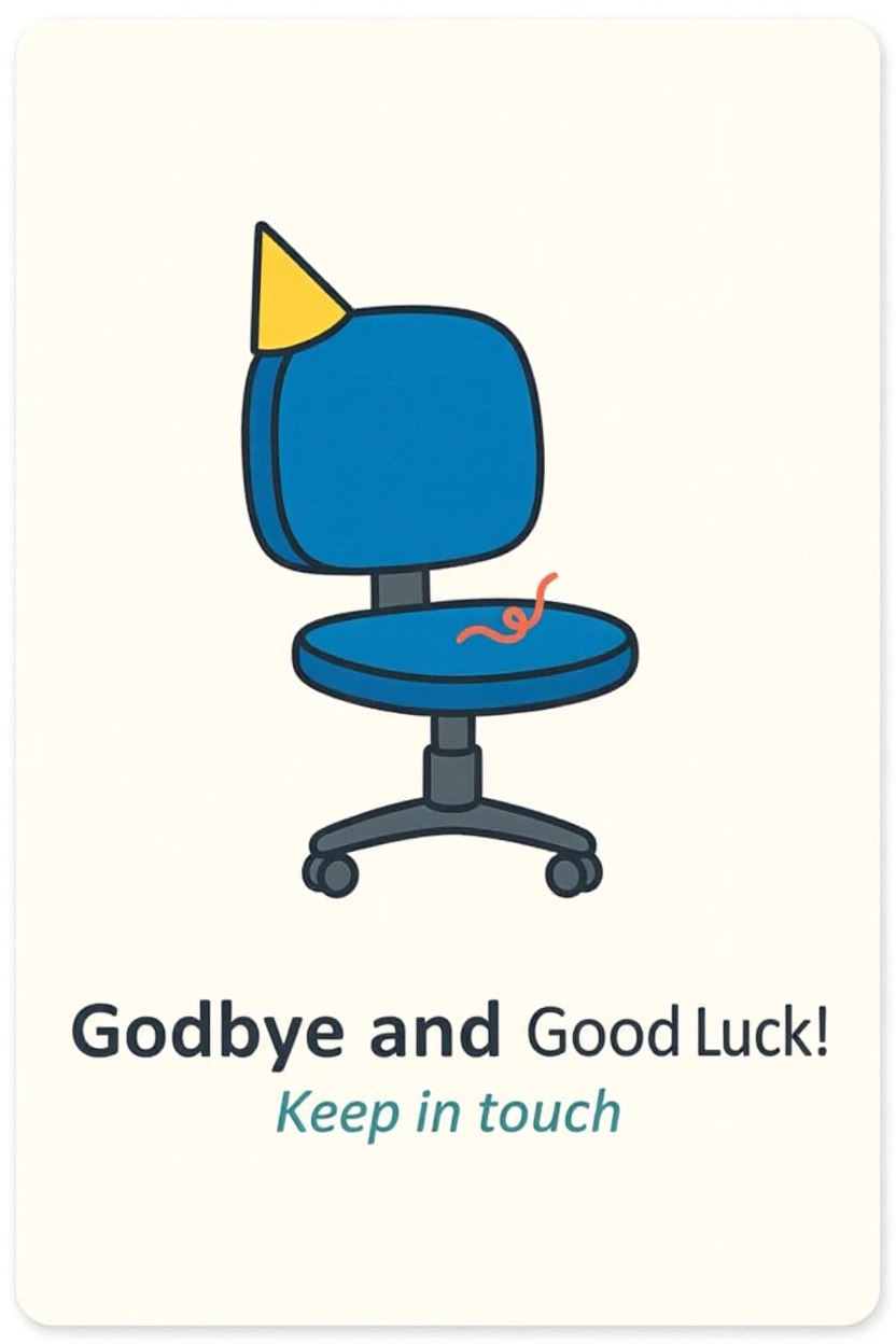 Good Luck 5 — Leaving card design