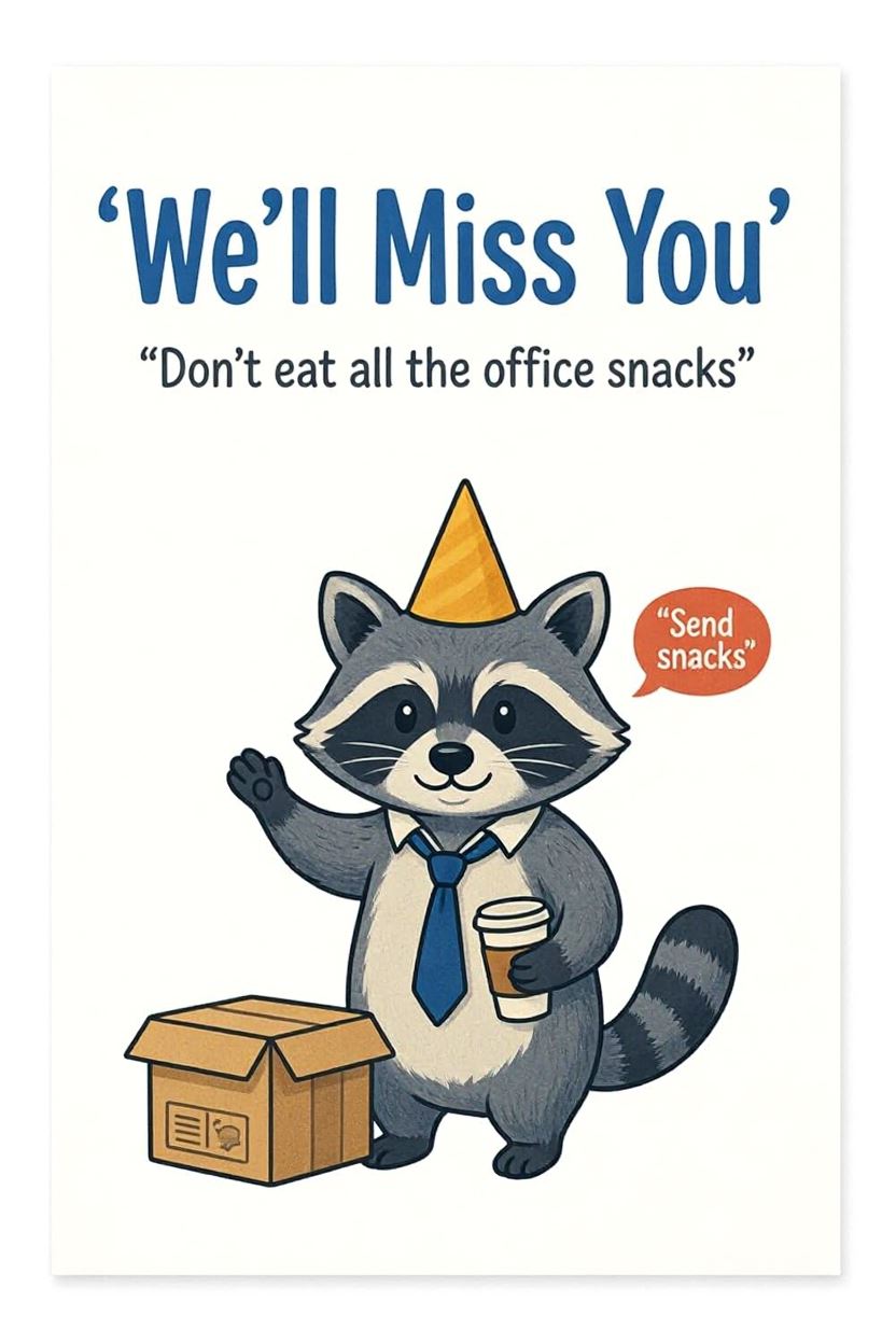 Good Luck 7 — Leaving card design