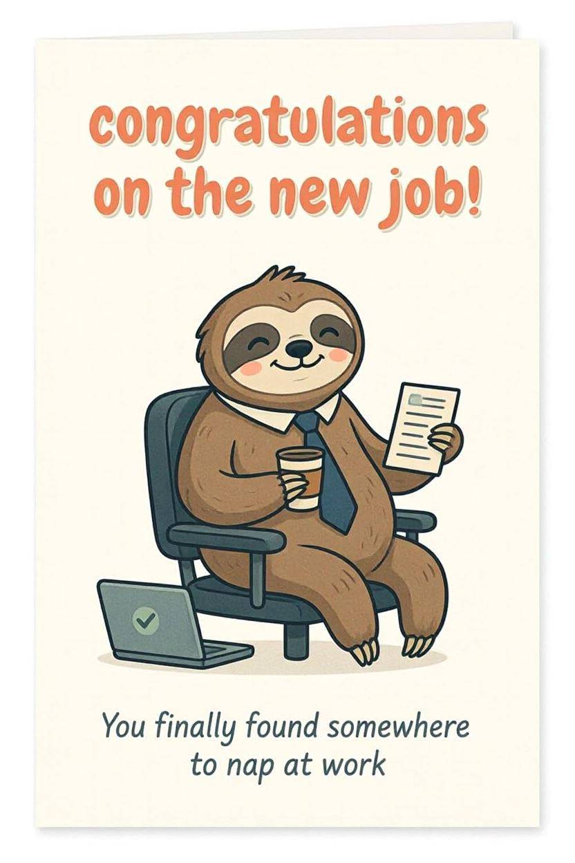 Congratulations New Job Funny — New Job card design