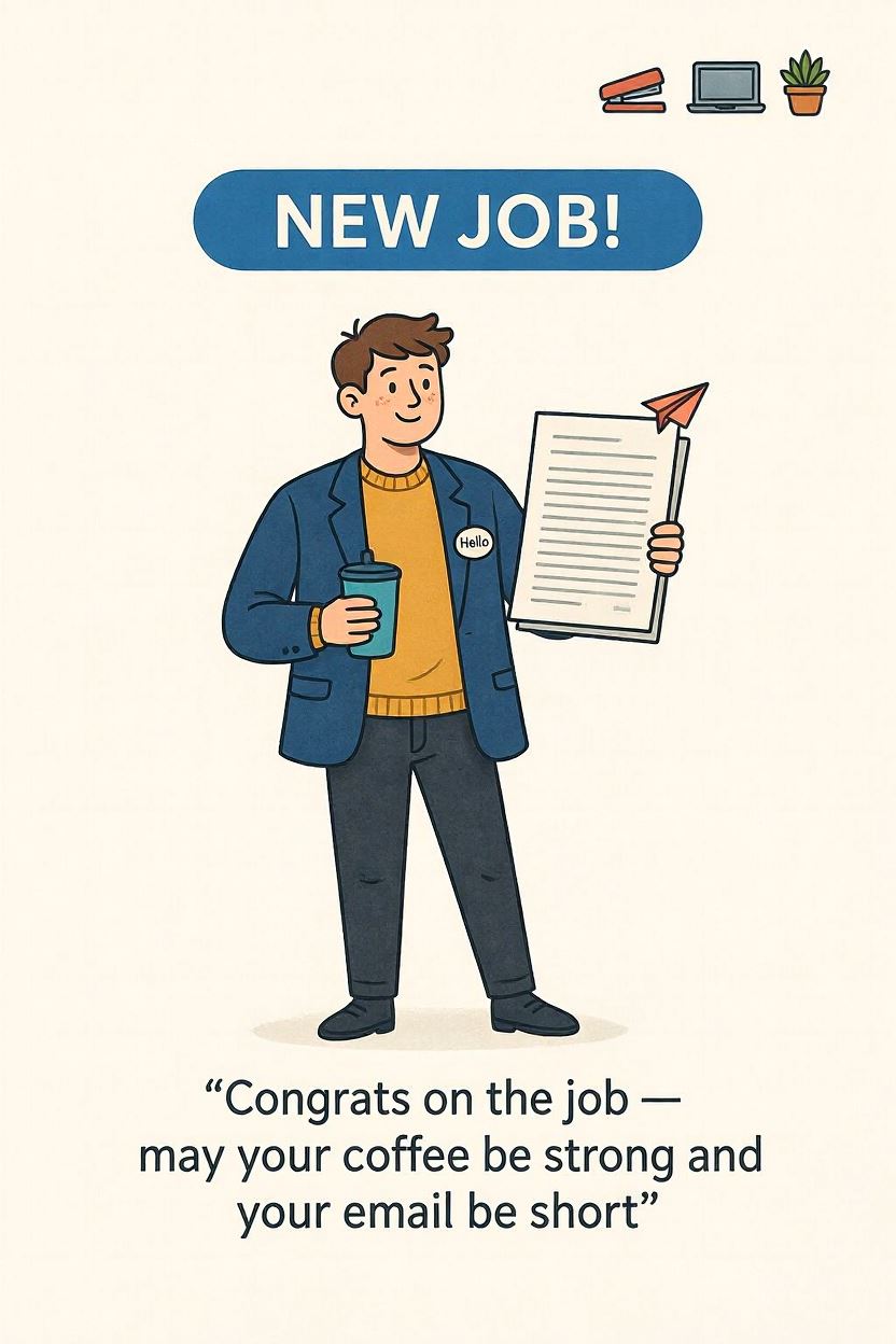 New Job Funny 5 — New Job card design